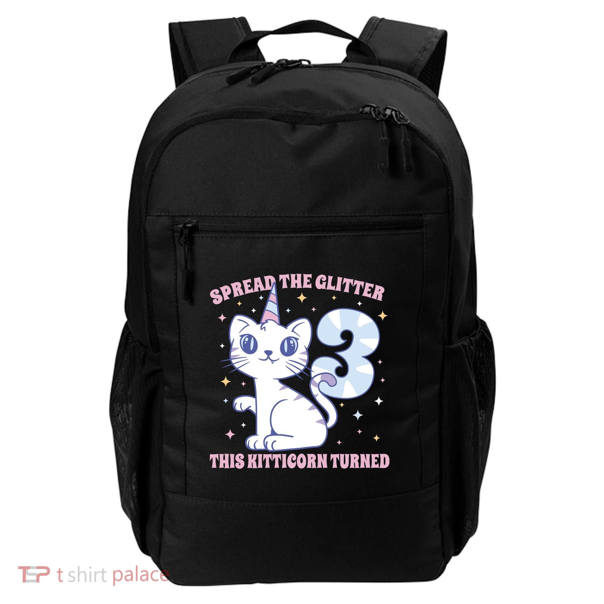 Spread The Glitter This Kitticorn Turned 3 Birthday Gift Backpack