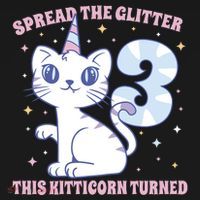 Spread The Glitter This Kitticorn Turned 3 Birthday Gift Backpack thumb 2