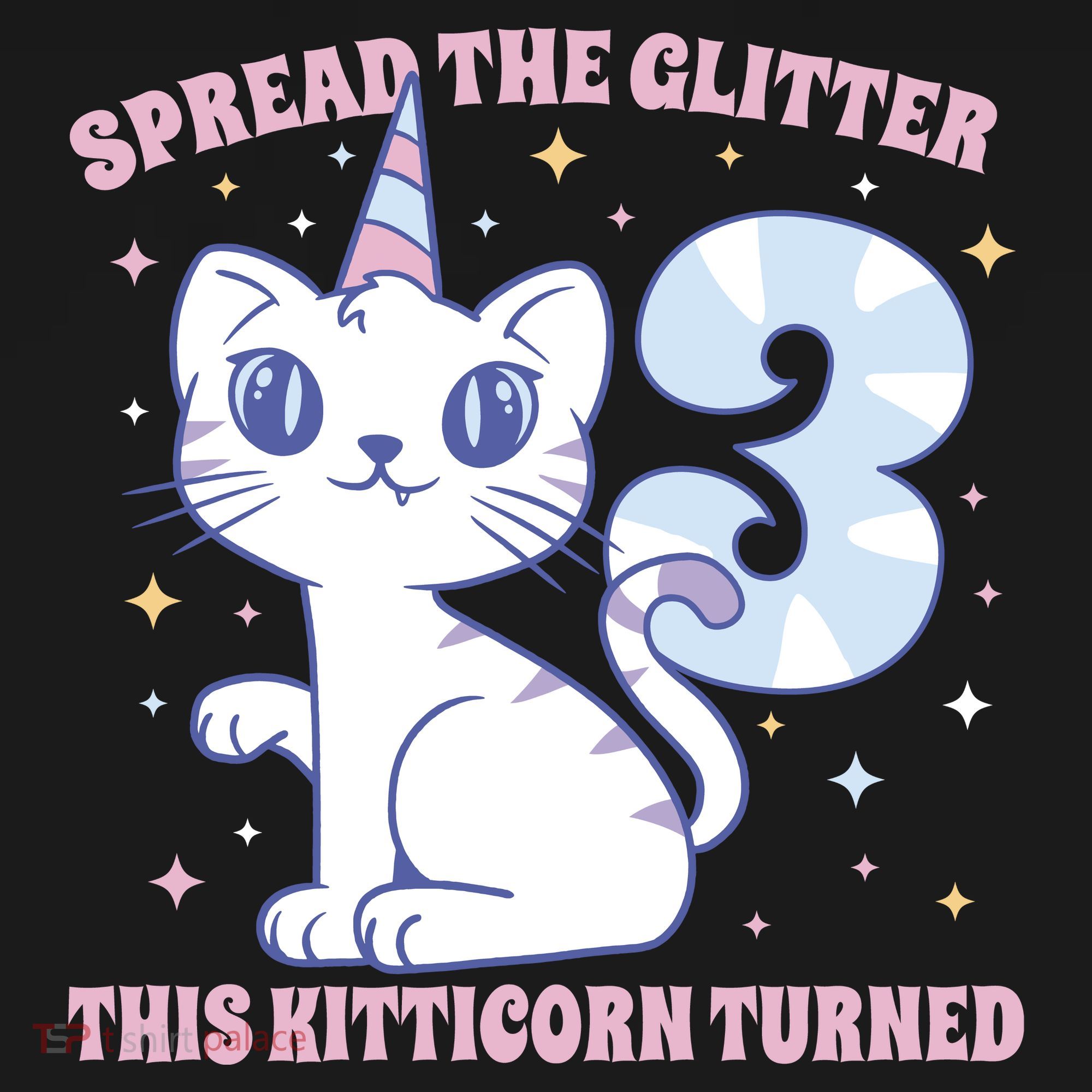Spread The Glitter This Kitticorn Turned 3 Birthday Gift Backpack