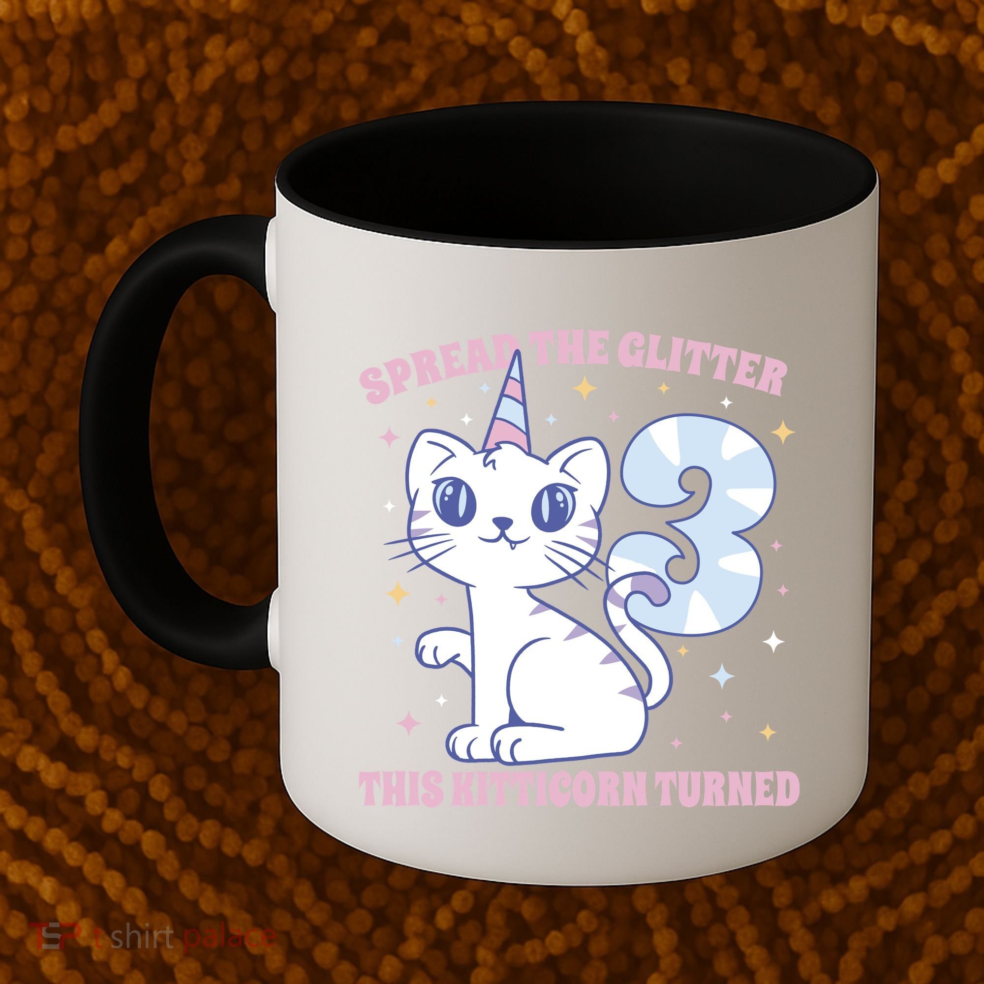 Spread The Glitter This Kitticorn Turned 3 Birthday Gift Coffee Mug
