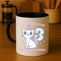 Spread The Glitter This Kitticorn Turned 3 Birthday Gift Coffee Mug thumb 4