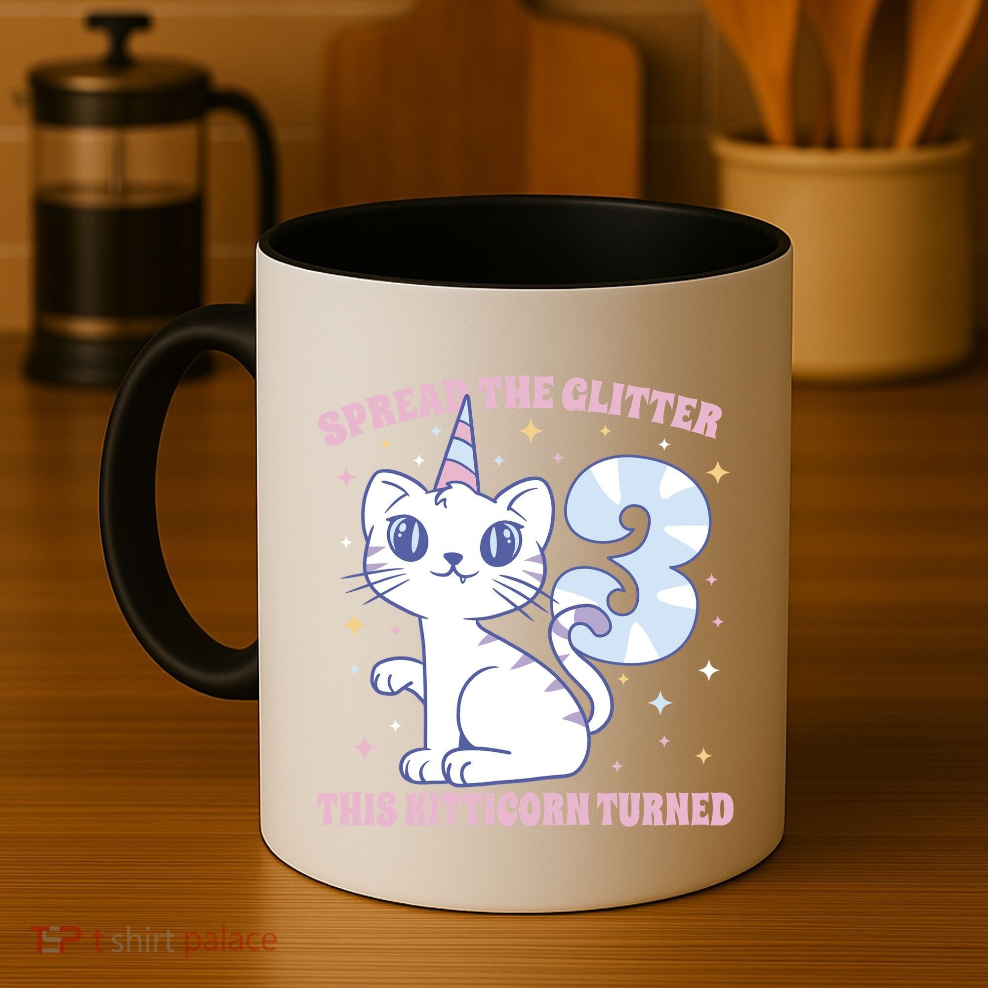Spread The Glitter This Kitticorn Turned 3 Birthday Gift Coffee Mug