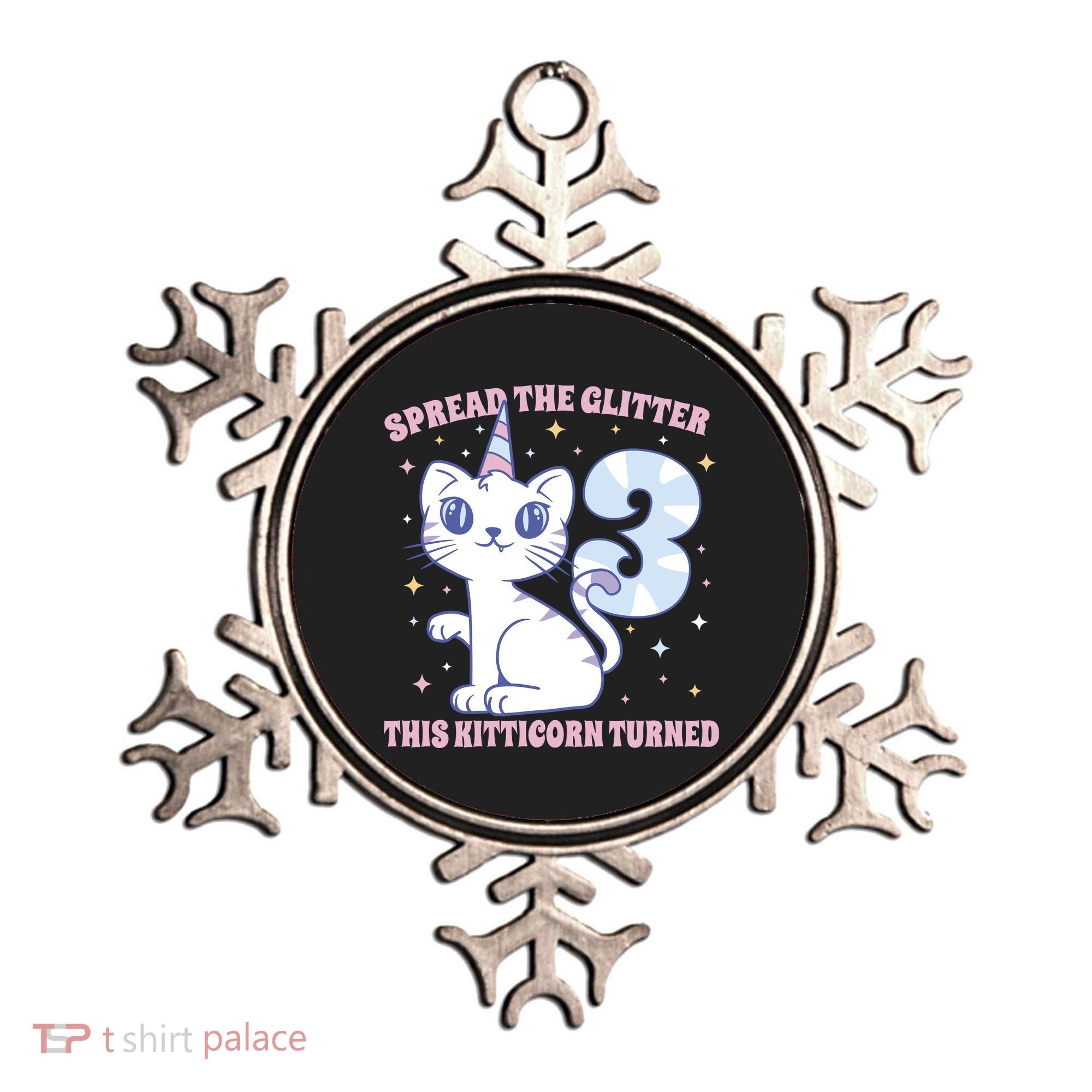 Spread The Glitter This Kitticorn Turned 3 Birthday Gift Ornament