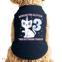 Spread The Glitter This Kitticorn Turned 3 Birthday Gift Doggie Tank thumb 0