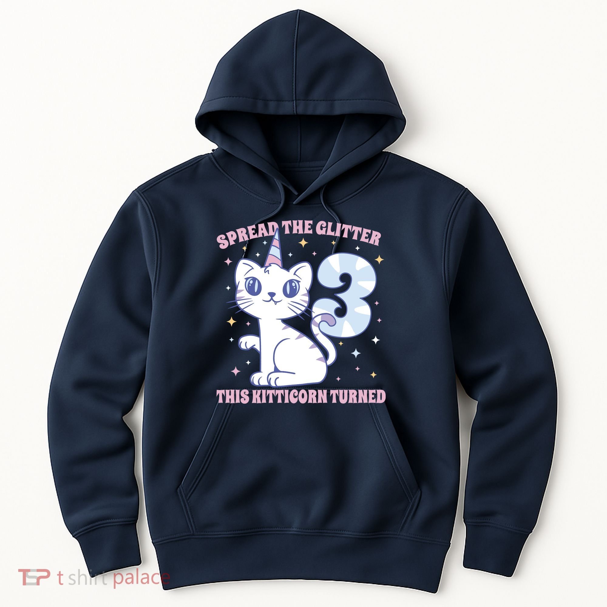 Spread The Glitter This Kitticorn Turned 3 Birthday Gift Hoodie