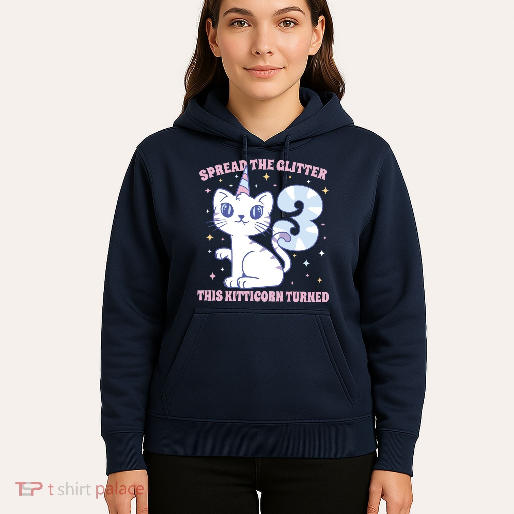 Spread The Glitter This Kitticorn Turned 3 Birthday Gift Hoodie