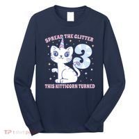 Spread The Glitter This Kitticorn Turned 3 Birthday Gift Long Sleeve Shirt thumb 0