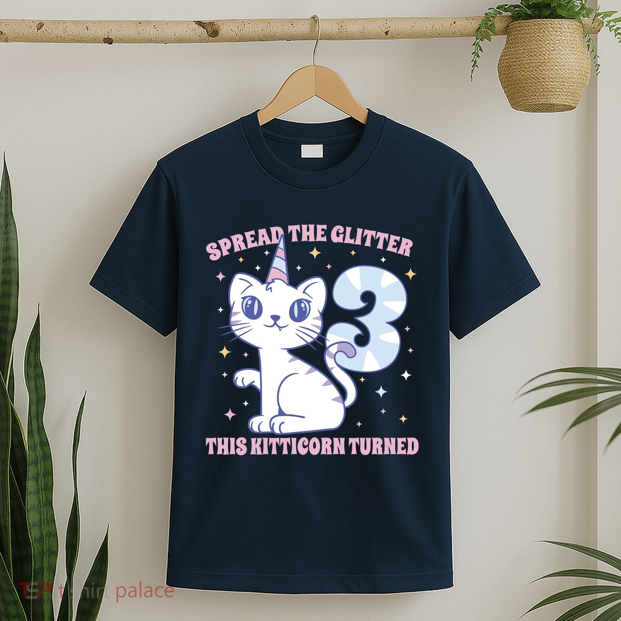 Spread The Glitter This Kitticorn Turned 3 Birthday Gift T-Shirt