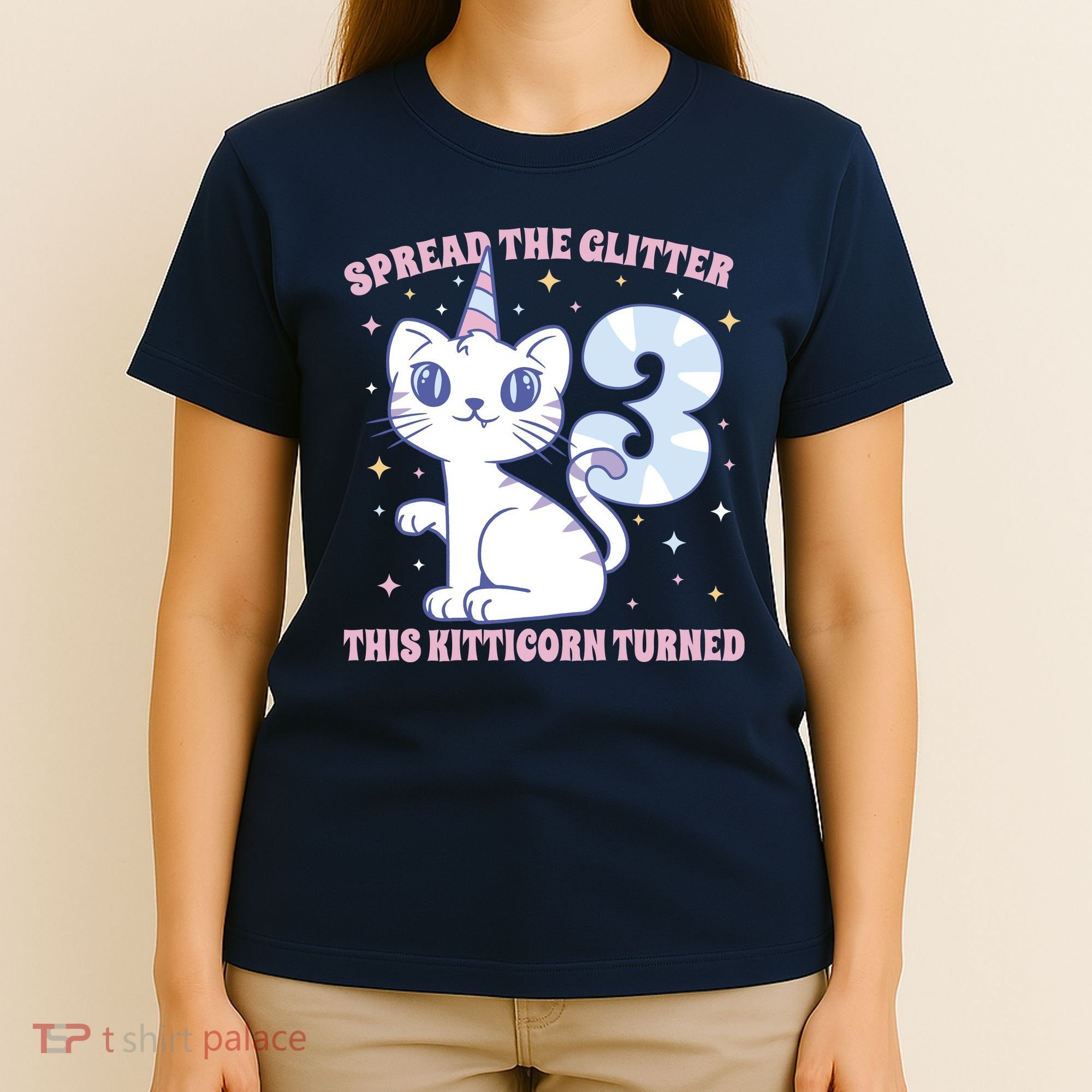 Spread The Glitter This Kitticorn Turned 3 Birthday Gift T-Shirt