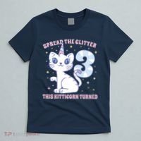 Spread The Glitter This Kitticorn Turned 3 Birthday Gift T-Shirt thumb 5