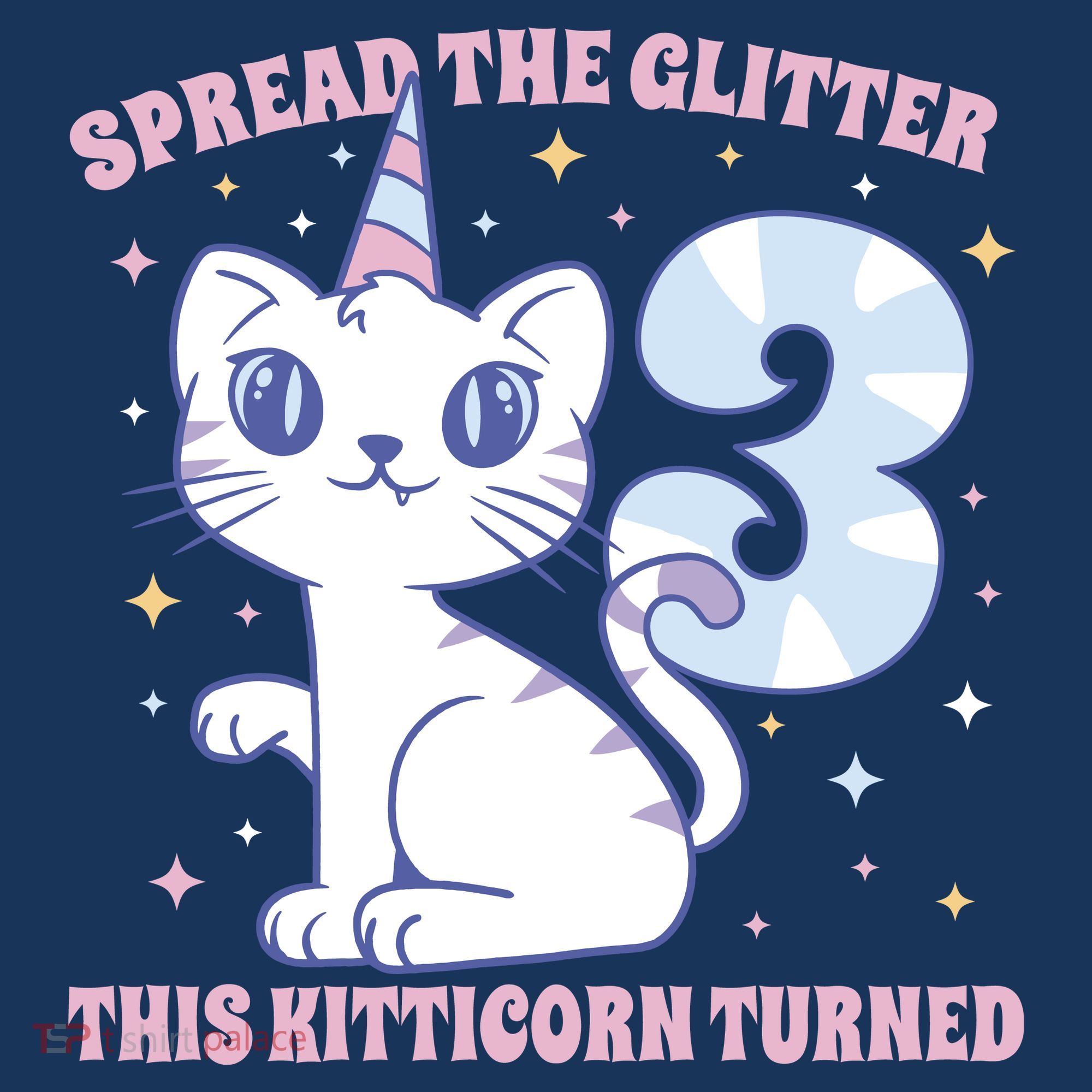 Spread The Glitter This Kitticorn Turned 3 Birthday Gift T-Shirt