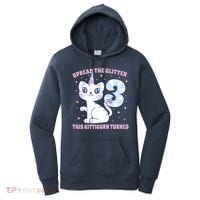 Spread The Glitter This Kitticorn Turned 3 Birthday Gift Women's Hoodie thumb 0
