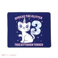 Spread The Glitter This Kitticorn Turned 3 Birthday Gift Mousepad thumb 0