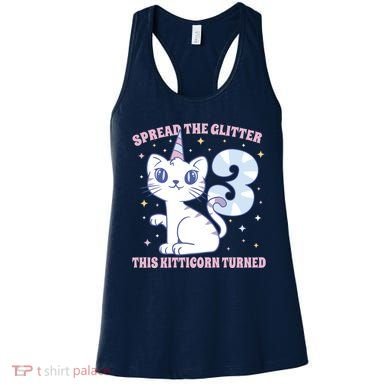 Spread The Glitter This Kitticorn Turned 3 Birthday Gift Women's Tank Top