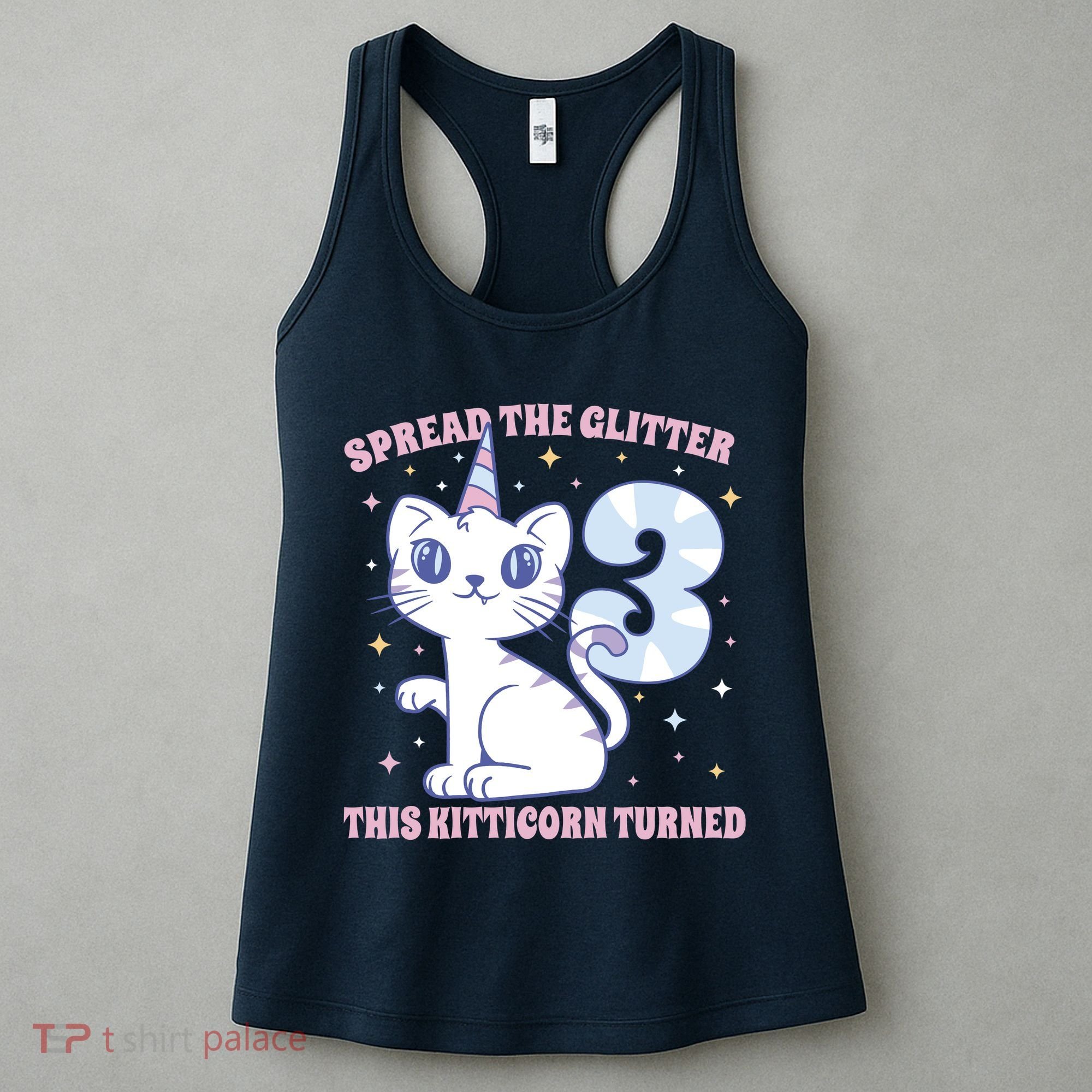 Spread The Glitter This Kitticorn Turned 3 Birthday Gift Women's Tank Top
