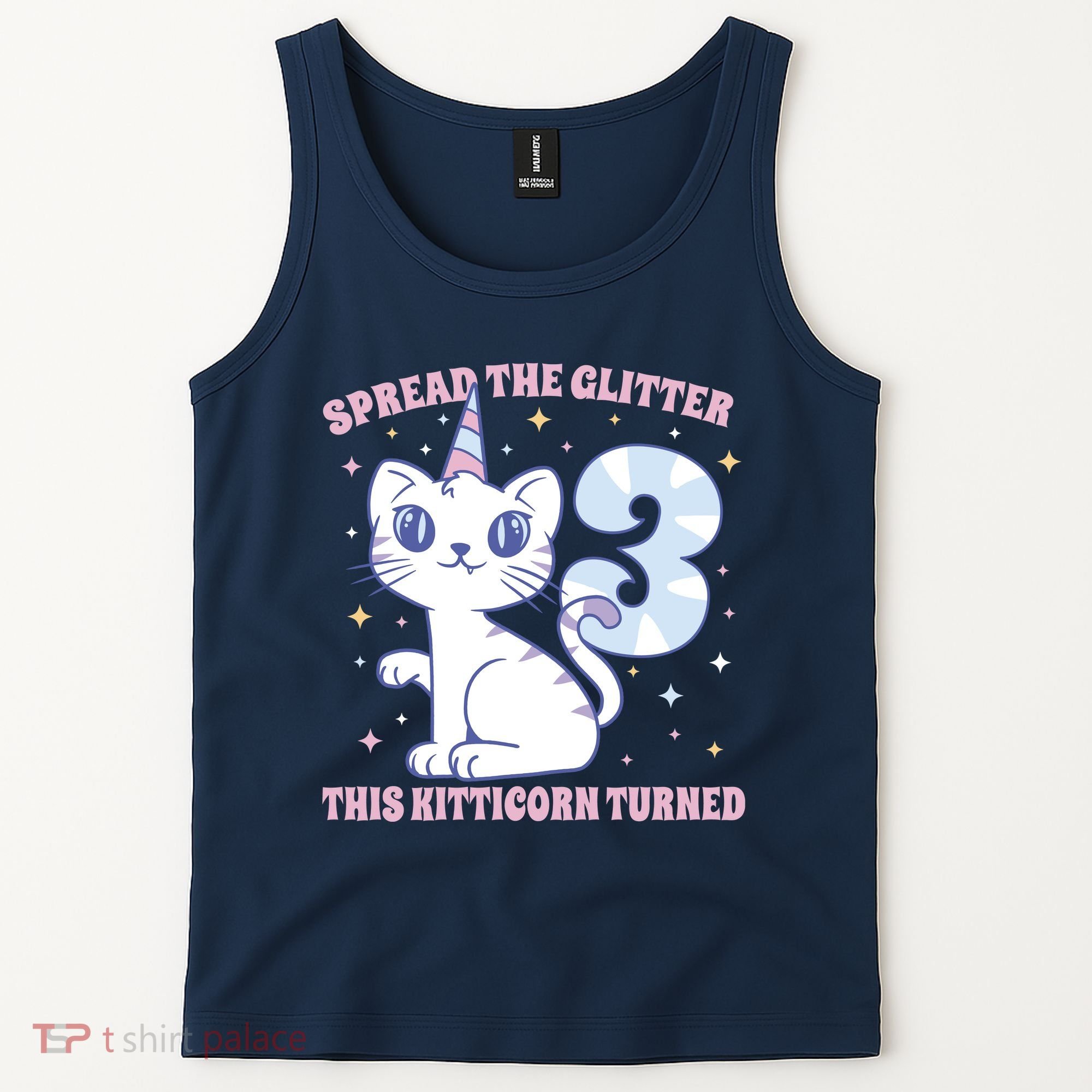 Spread The Glitter This Kitticorn Turned 3 Birthday Gift Tank Top