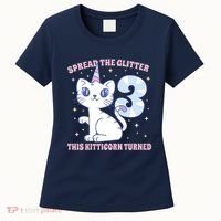 Spread The Glitter This Kitticorn Turned 3 Birthday Gift Women's T-Shirt thumb 0