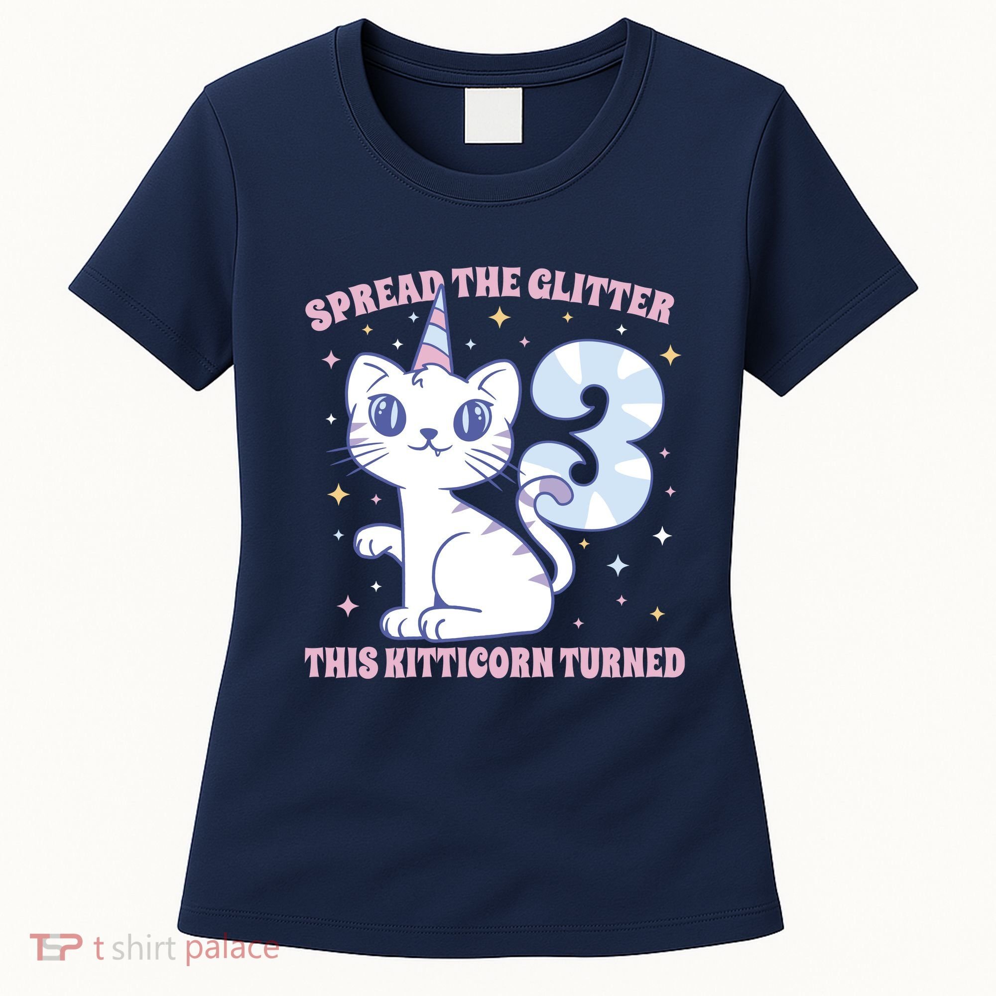 Spread The Glitter This Kitticorn Turned 3 Birthday Gift Women's T-Shirt