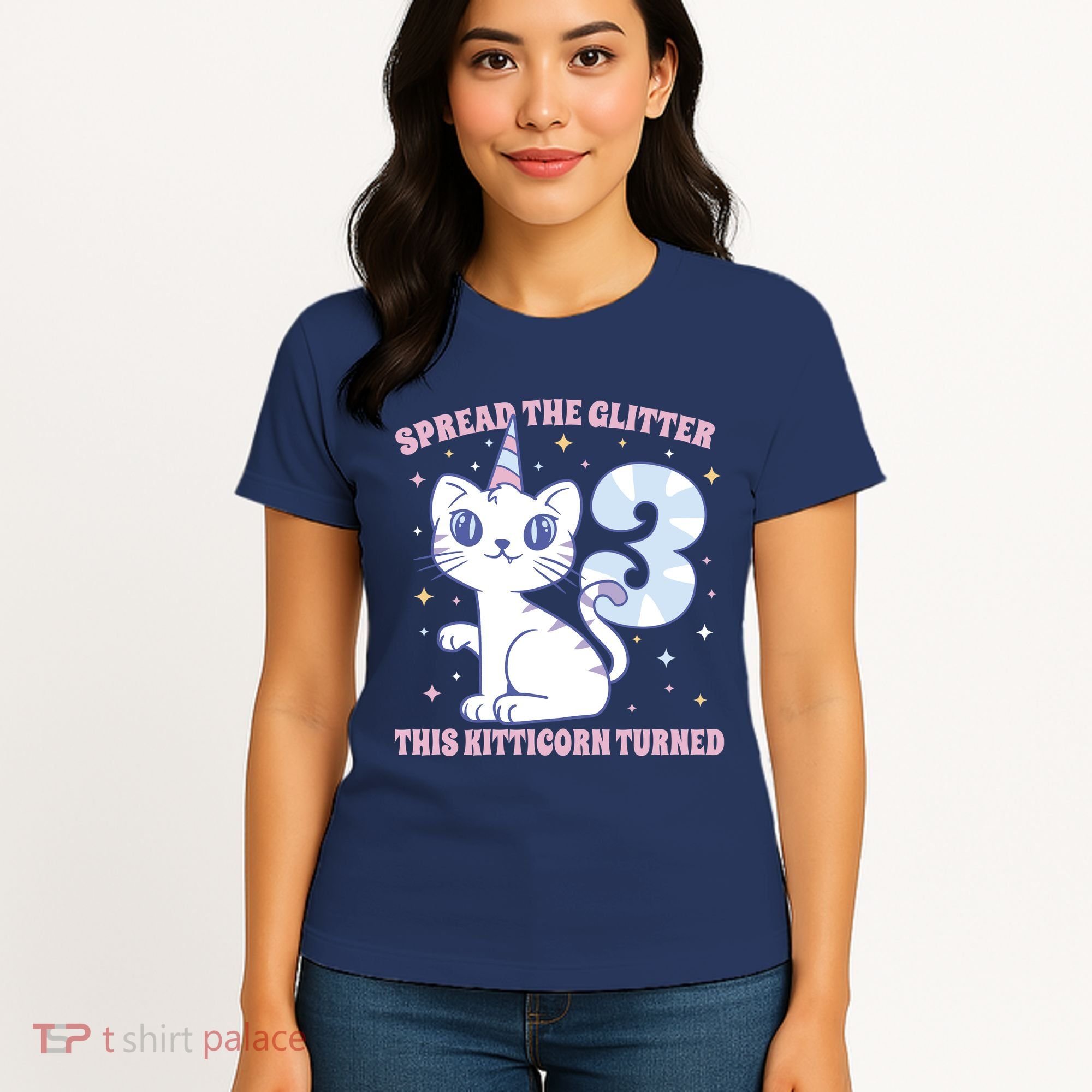 Spread The Glitter This Kitticorn Turned 3 Birthday Gift Women's T-Shirt