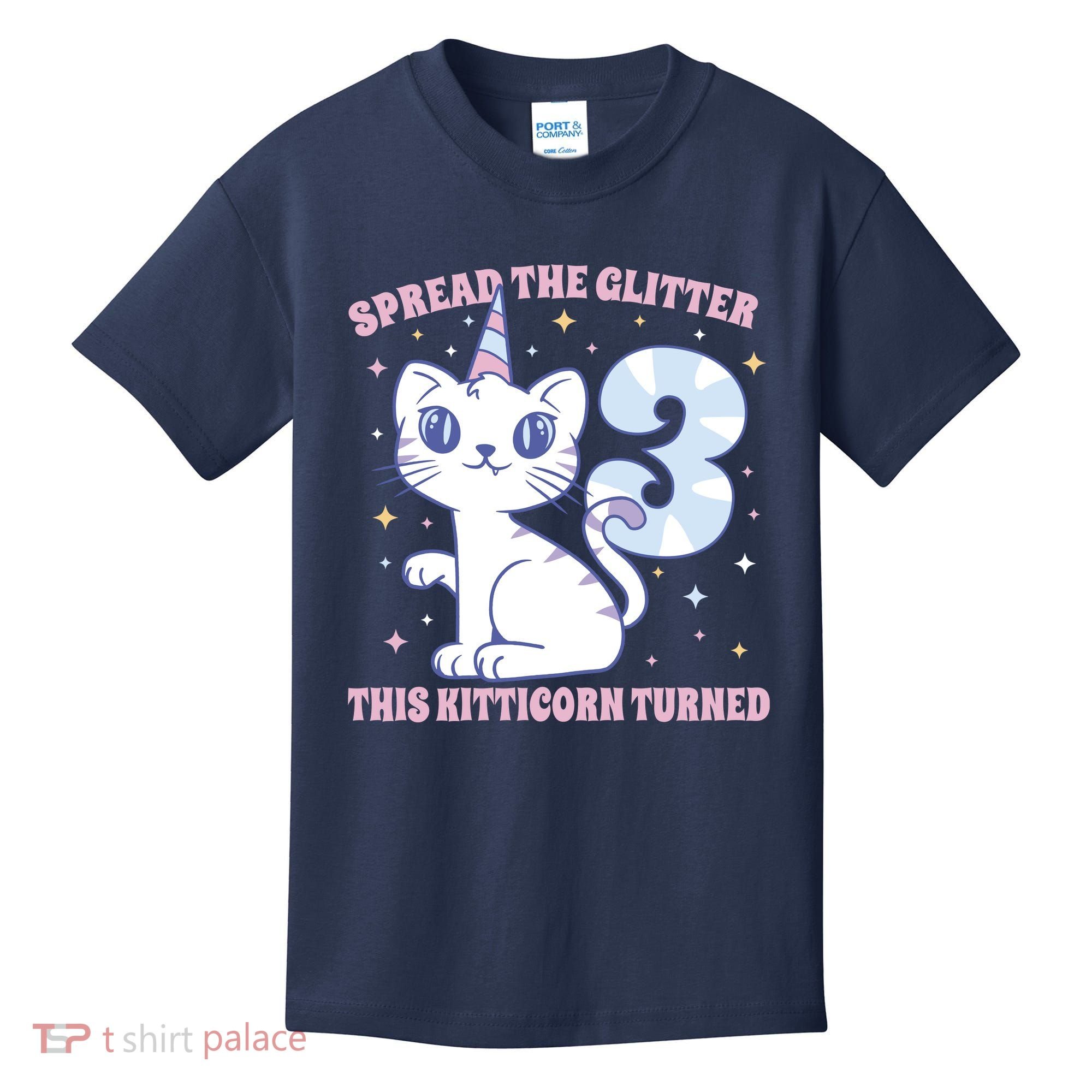 Spread The Glitter This Kitticorn Turned 3 Birthday Gift Kids T-Shirt
