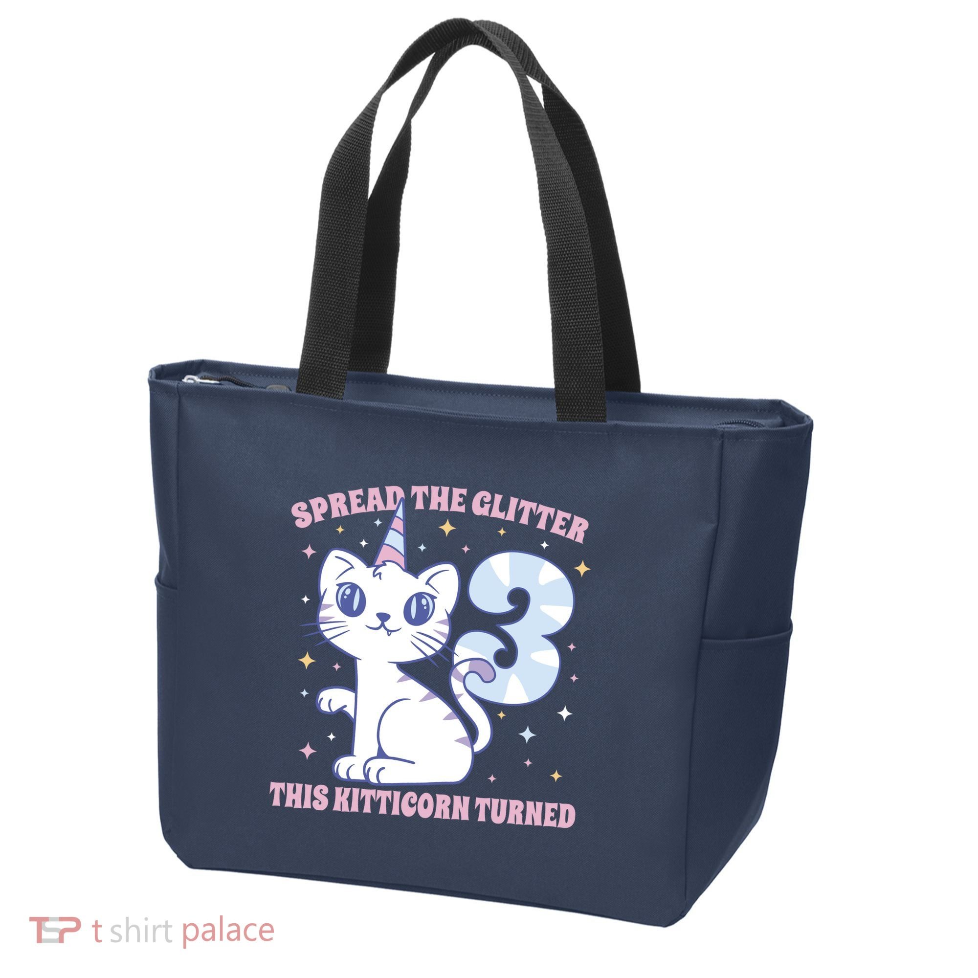 Spread The Glitter This Kitticorn Turned 3 Birthday Gift Tote Bag