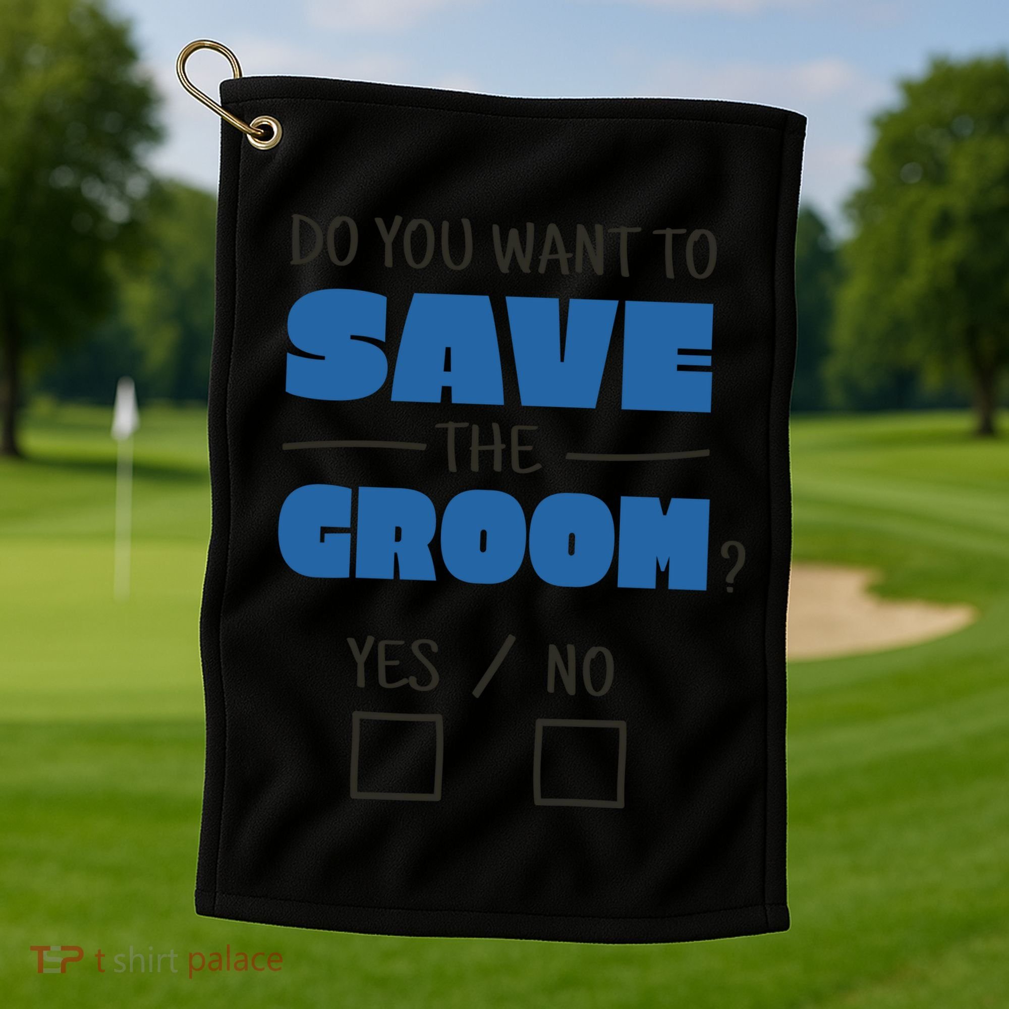 Save The Groom Funny Bachelor Golf Towel