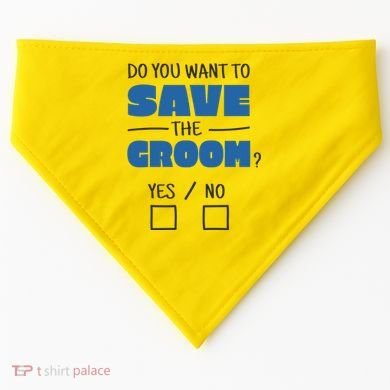 Save The Groom Funny Bachelor USA-Made Doggie Bandana