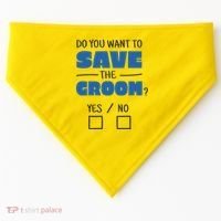 Save The Groom Funny Bachelor USA-Made Doggie Bandana thumb 0