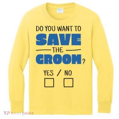 Save The Groom Funny Bachelor Kids Long Sleeve Shirt
