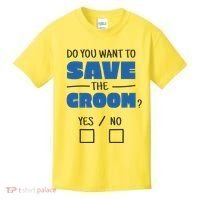 Save The Groom Funny Bachelor Kids T-Shirt thumb 0
