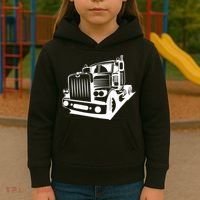 Semi Truck Gift For Truck Driver Kids Hoodie thumb 3