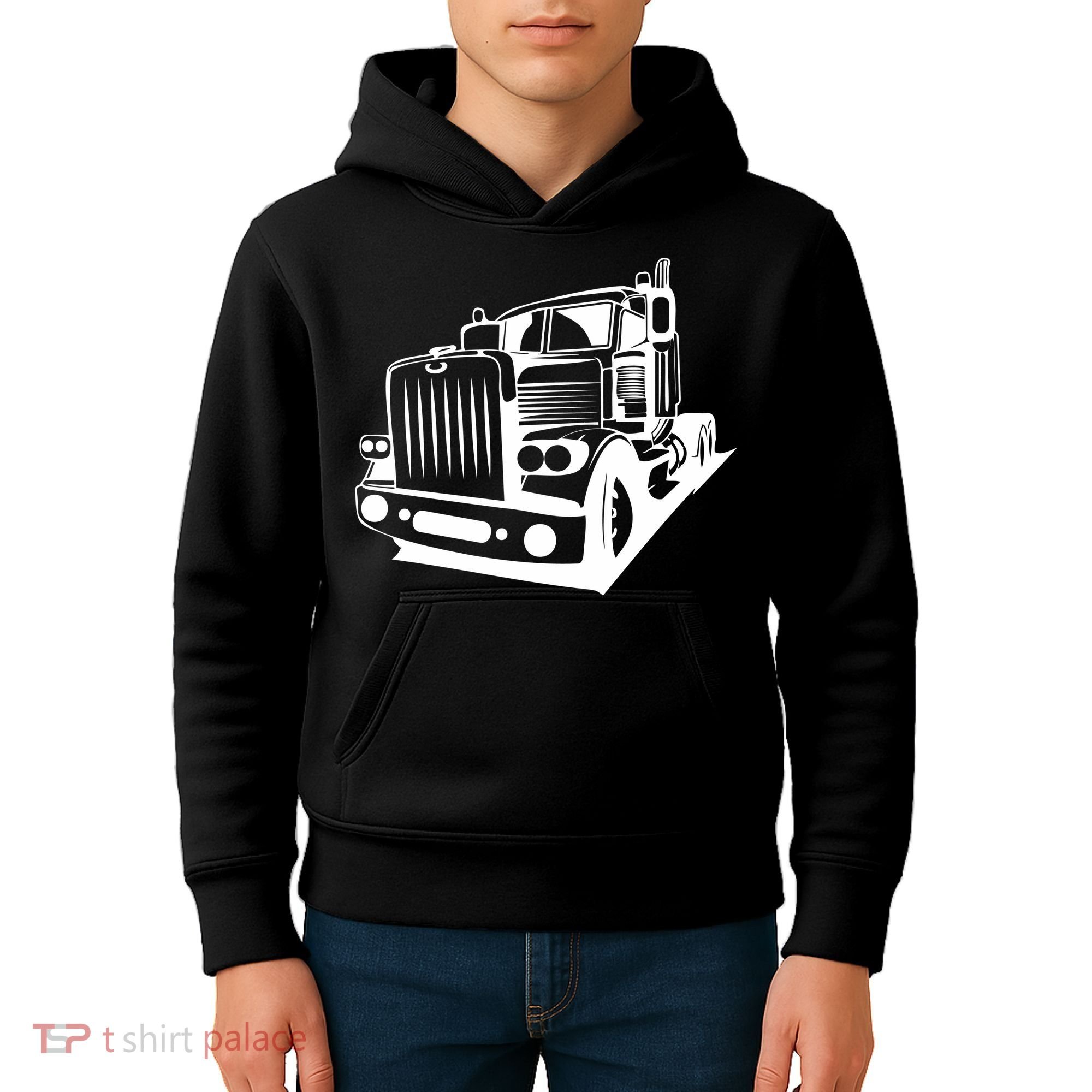 Semi Truck Gift For Truck Driver Kids Hoodie