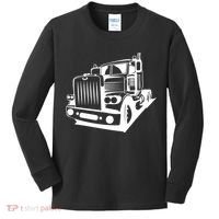 Semi Truck Gift For Truck Driver Kids Long Sleeve Shirt thumb 0