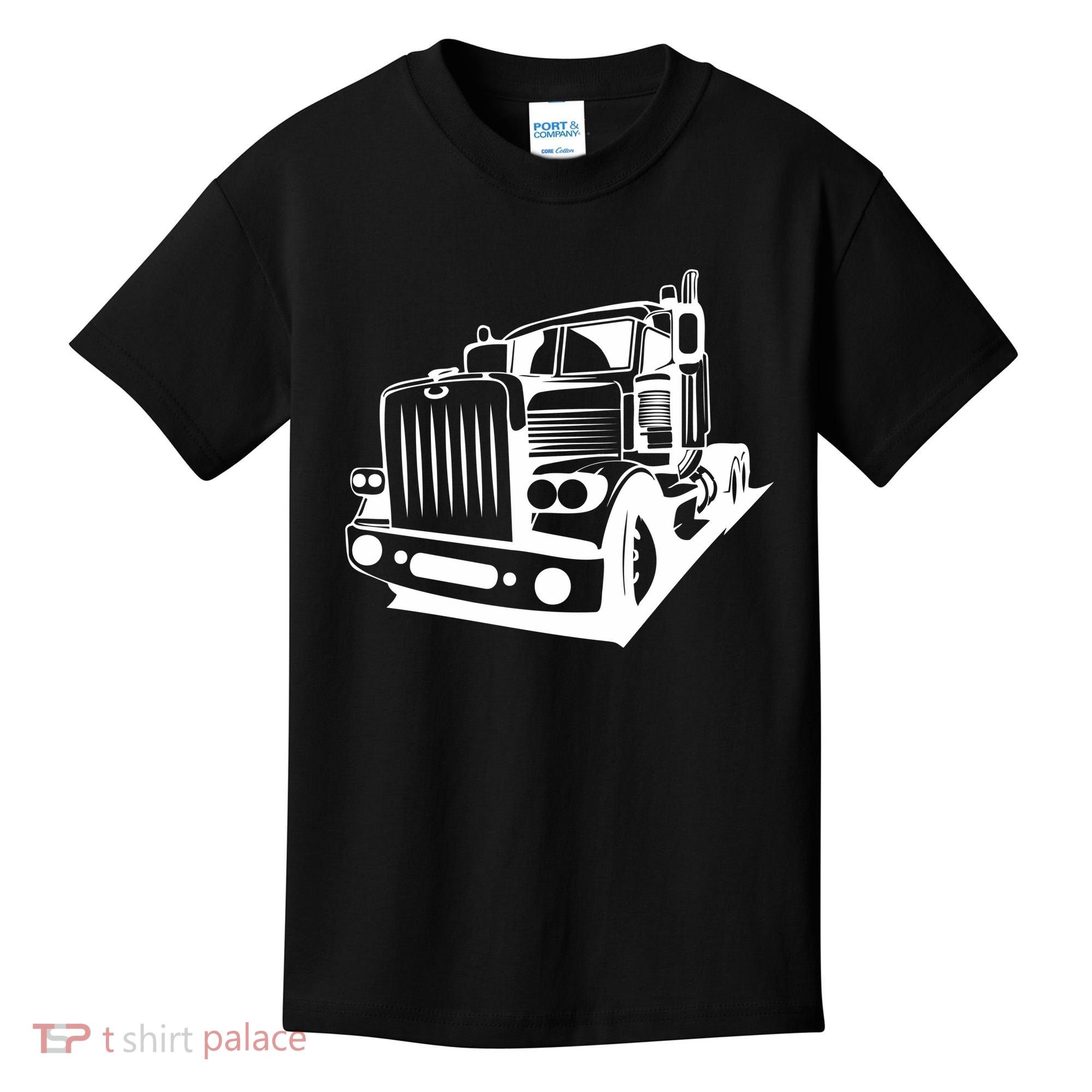 Semi Truck Gift For Truck Driver Kids T-Shirt