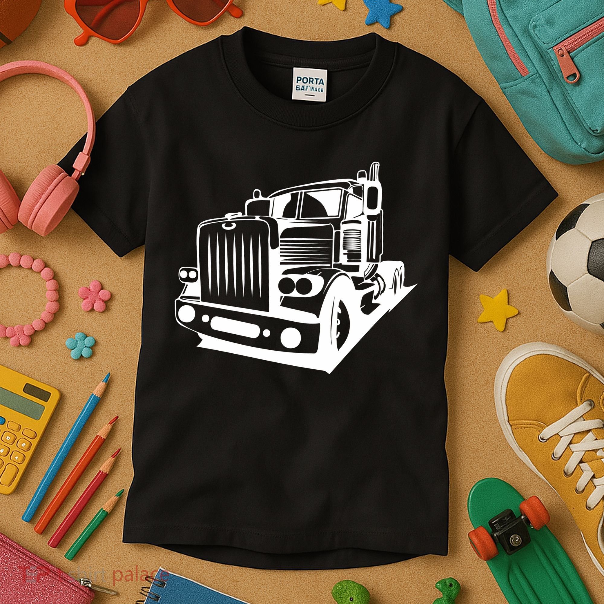 Semi Truck Gift For Truck Driver Kids T-Shirt