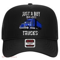 Semi Truck Gift Just A Boy Who Loves Trucks Hat thumb 0