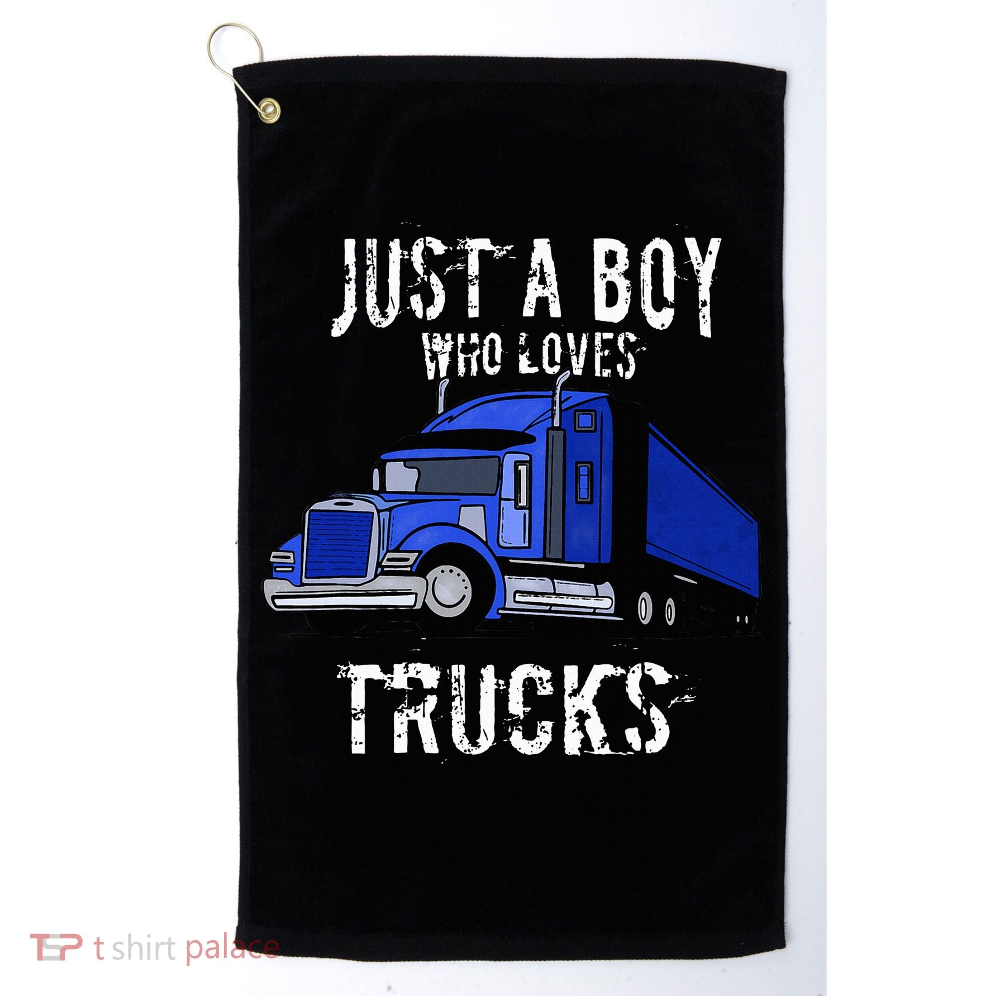 Semi Truck Gift Just A Boy Who Loves Trucks Golf Towel