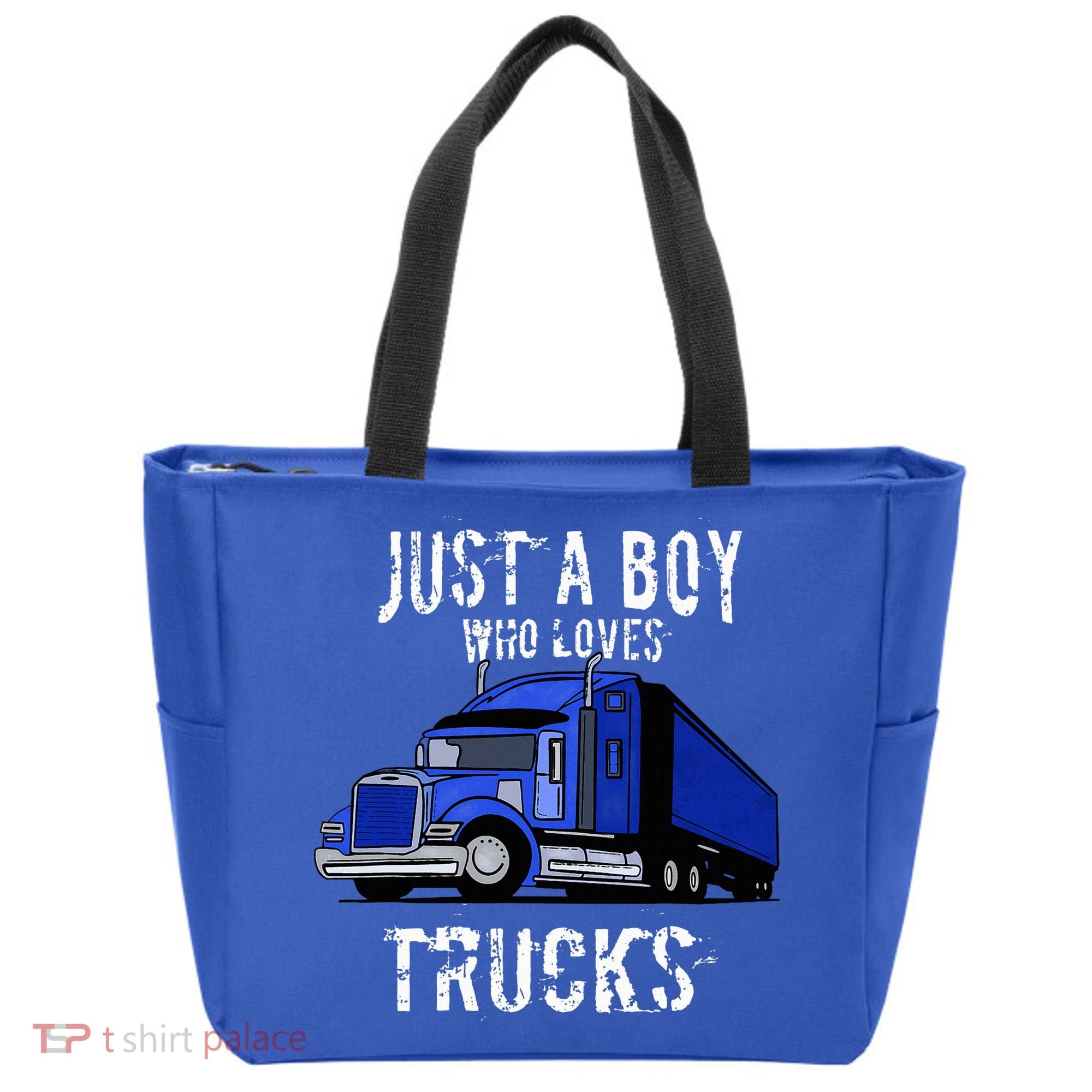 Semi Truck Gift Just A Boy Who Loves Trucks Tote Bag