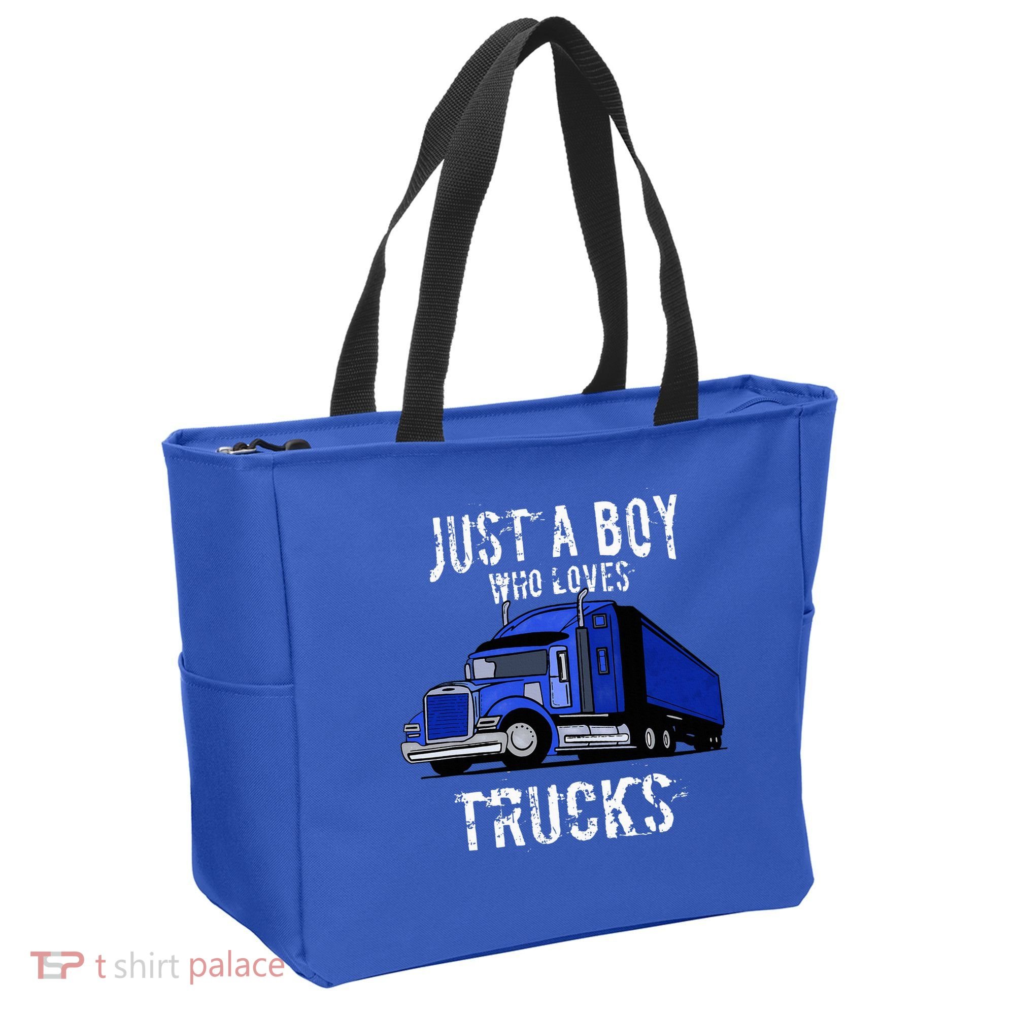 Semi Truck Gift Just A Boy Who Loves Trucks Tote Bag