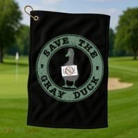 Save The Gray Duck Gift Golf Towel thumb 1