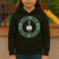 Save The Gray Duck Gift Kids Hoodie thumb 3