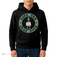 Save The Gray Duck Gift Kids Hoodie thumb 4
