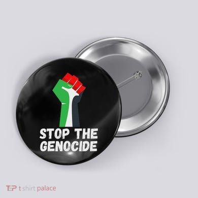 Stop The Genocide Fist Button