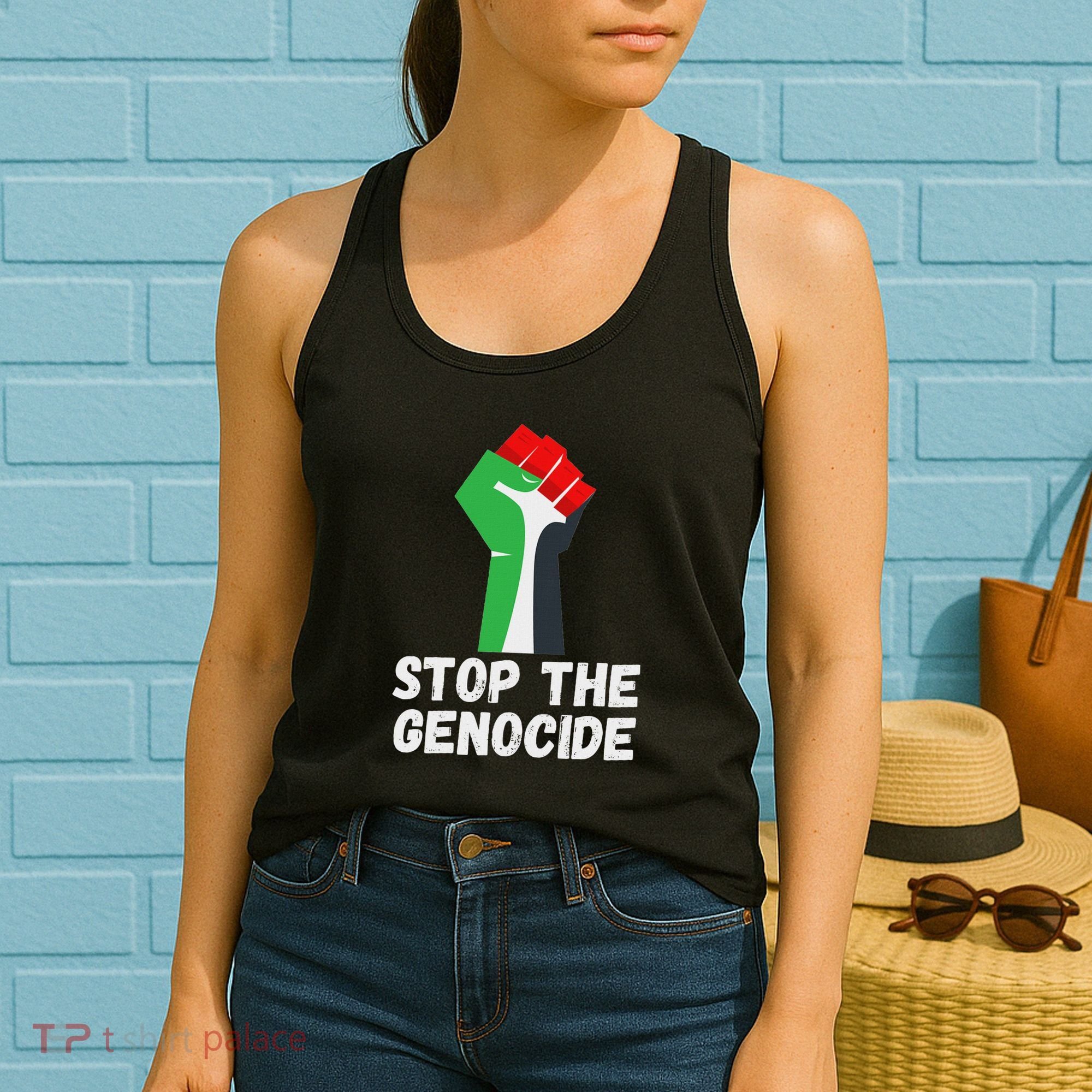 Stop The Genocide Fist Women's Tank Top