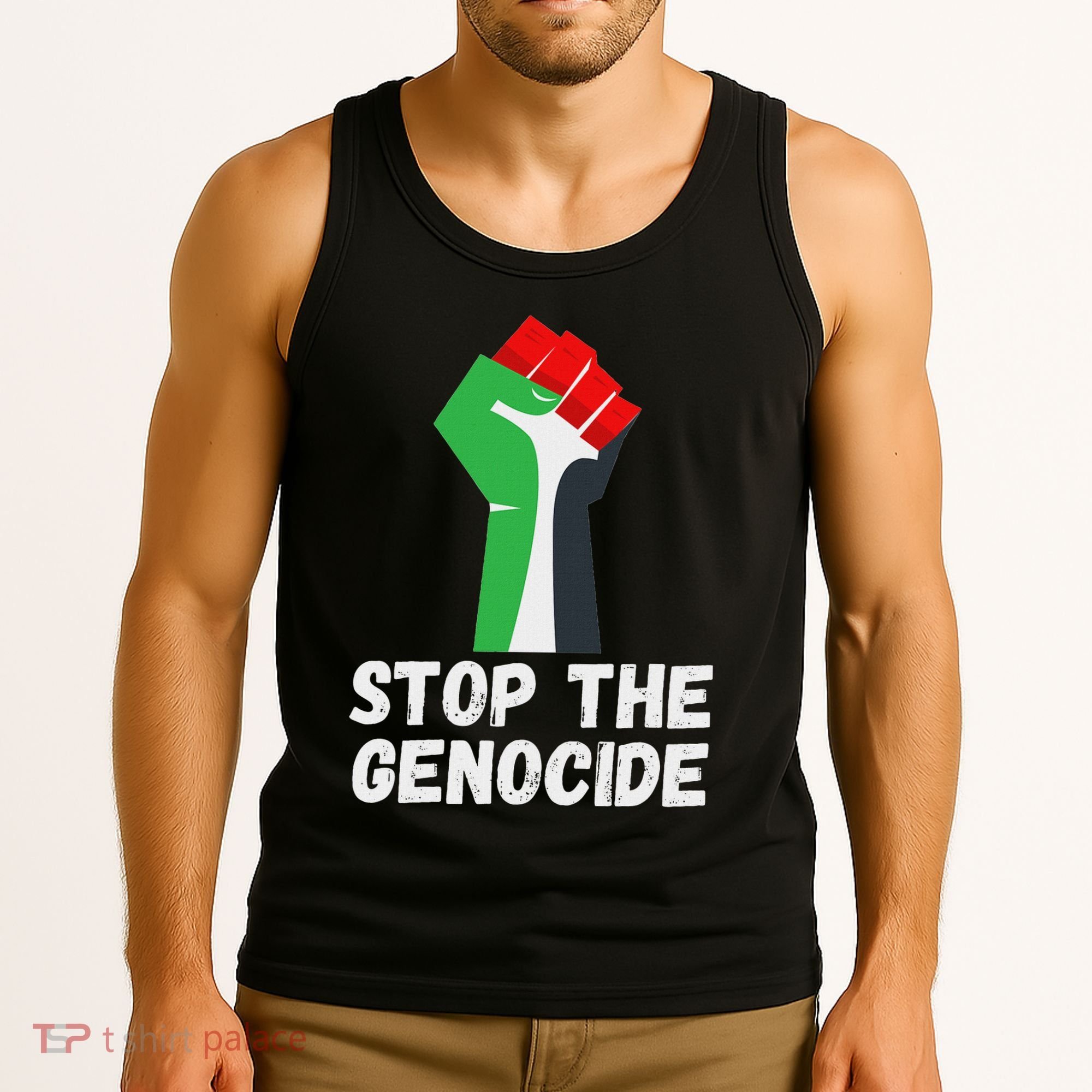 Stop The Genocide Fist Tank Top
