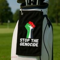 Stop The Genocide Fist Golf Towel thumb 2