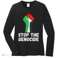 Stop The Genocide Fist Women's Long Sleeve Shirt thumb 0
