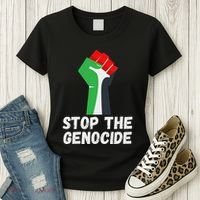 Stop The Genocide Fist Women's T-Shirt thumb 3