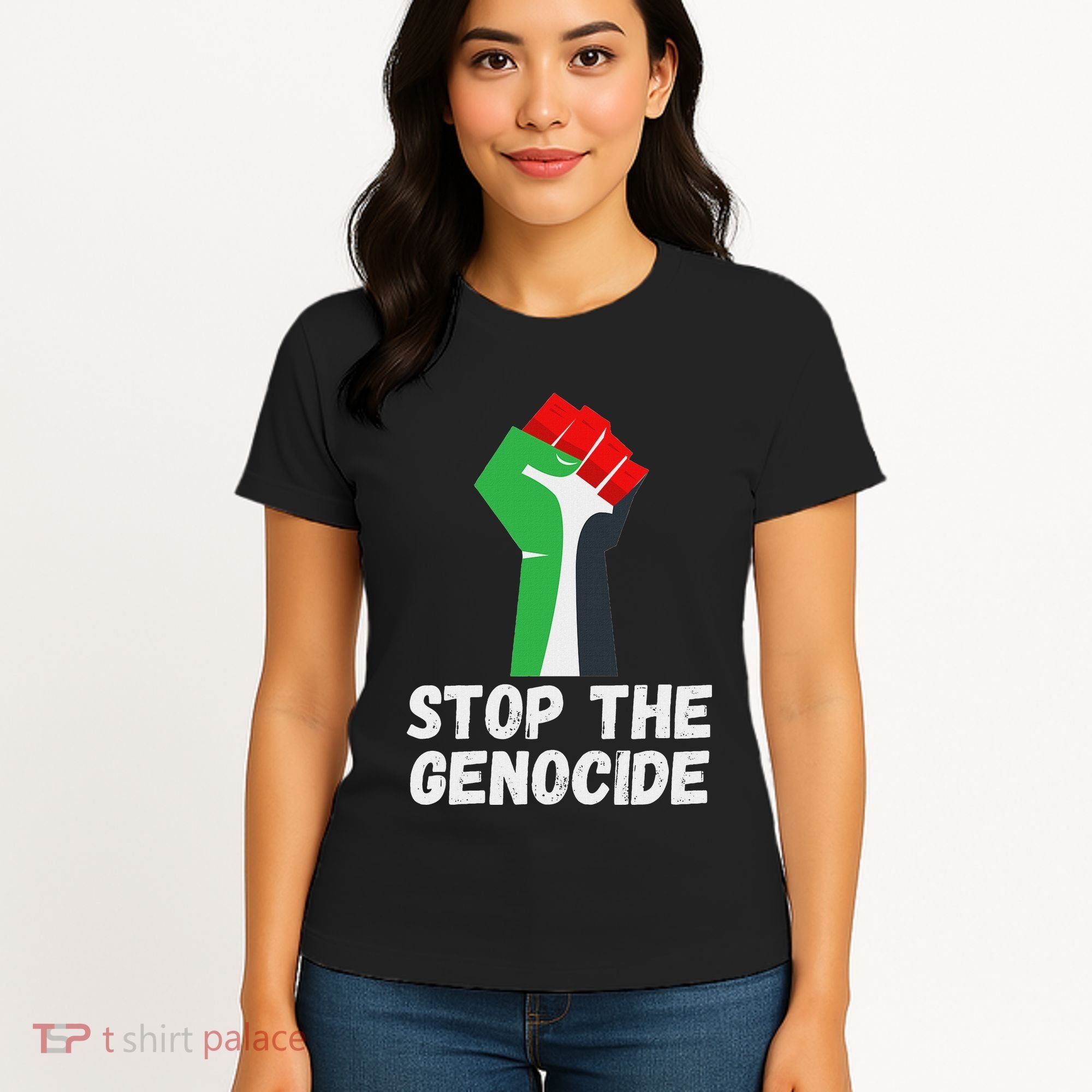 Stop The Genocide Fist Women's T-Shirt