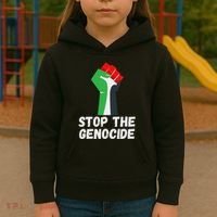 Stop The Genocide Fist Kids Hoodie thumb 3